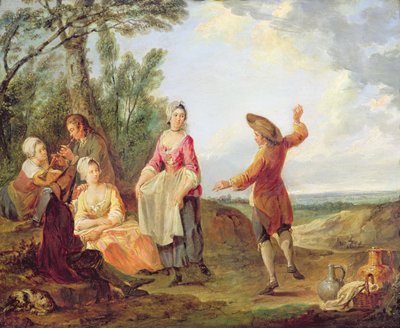 The Rustic Dance by Francois Louis Joseph Watteau